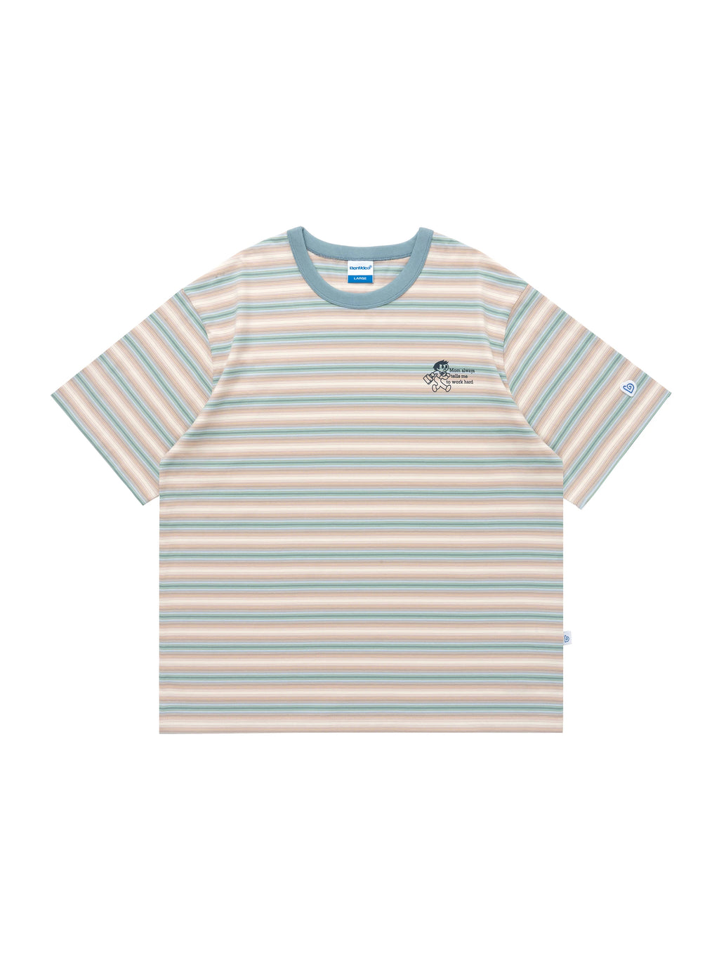 BENT IDEA Versatile Letter Print Striped Tee