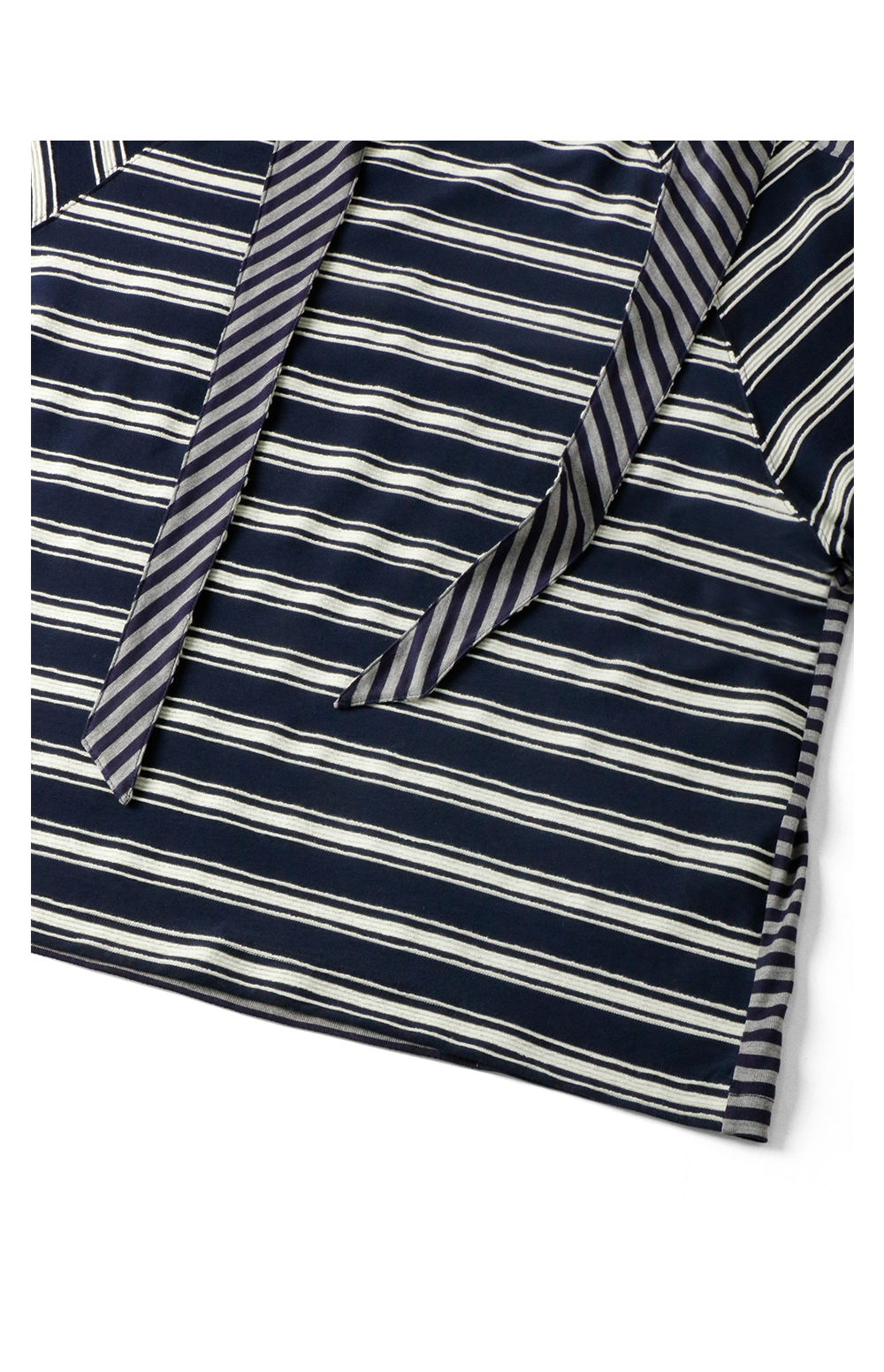 RELABEL Removable Hood Splicing Striped Tee