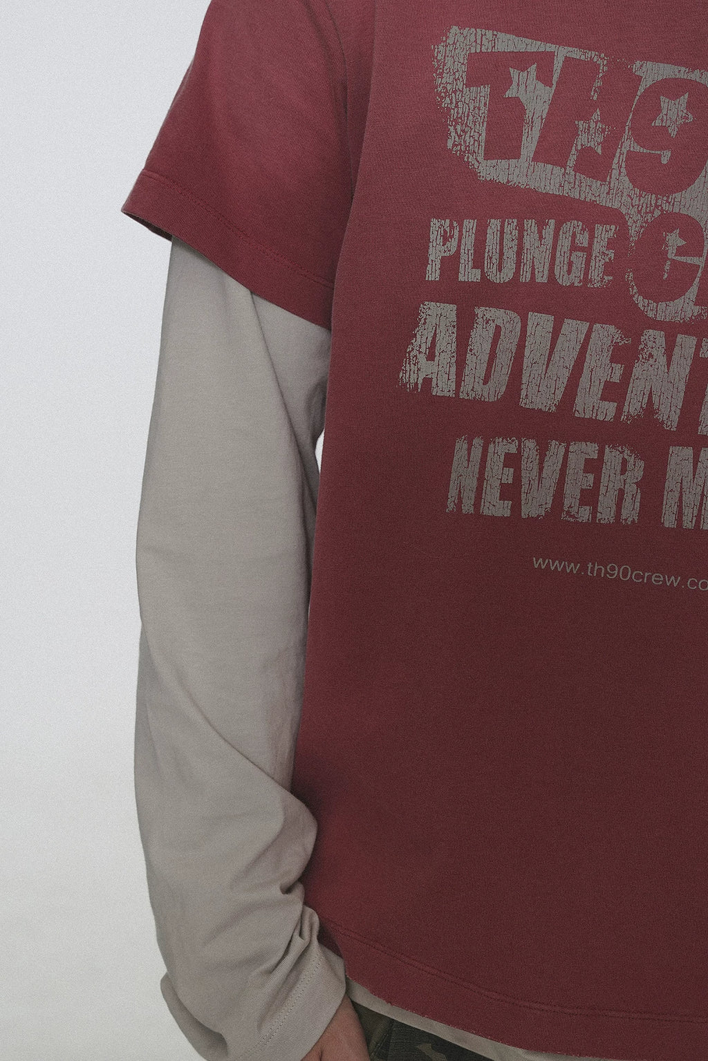 TH90 Splicing Fake Two Pieces Casual Long Sleeves
