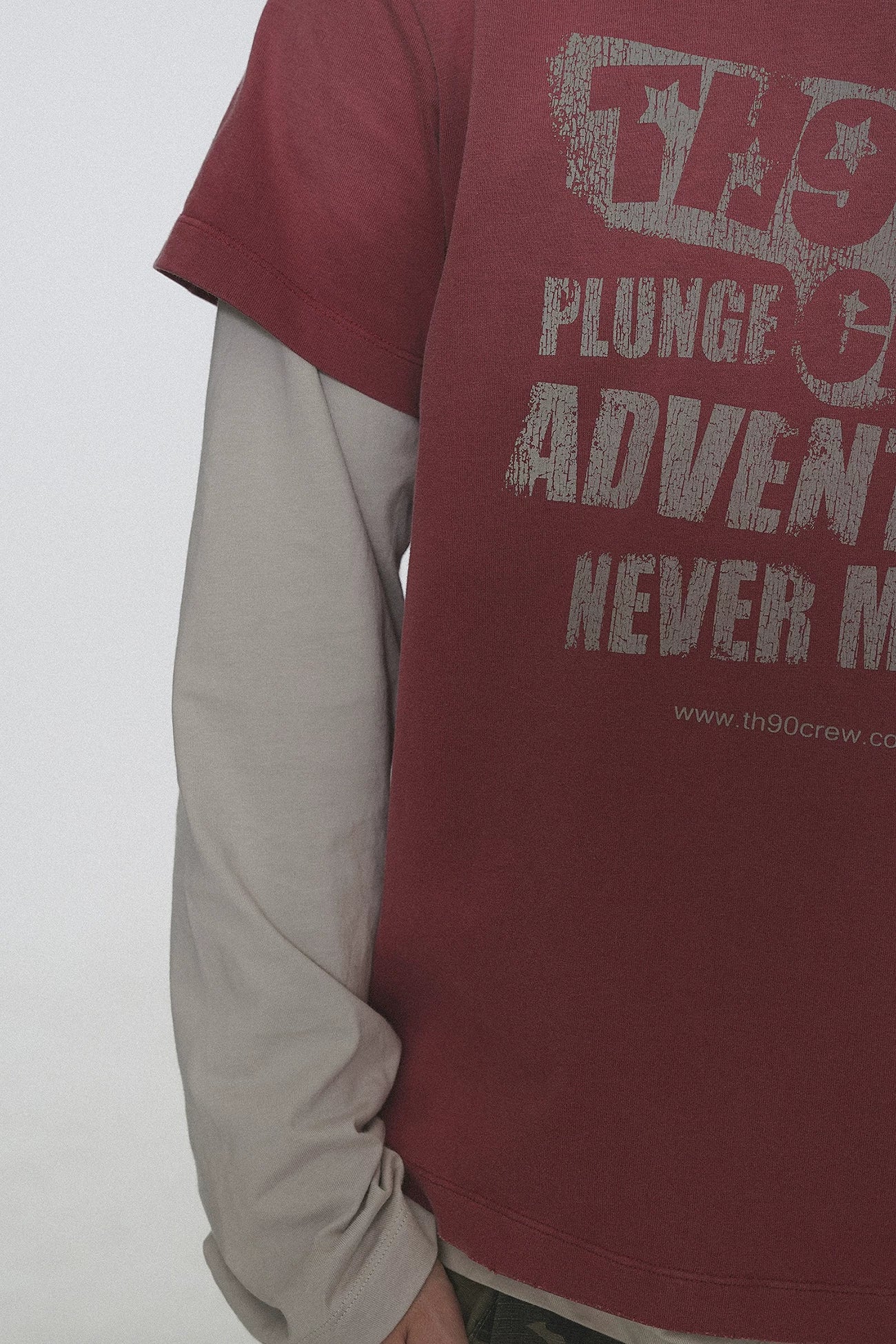 TH90 Splicing Fake Two Pieces Casual Long Sleeves