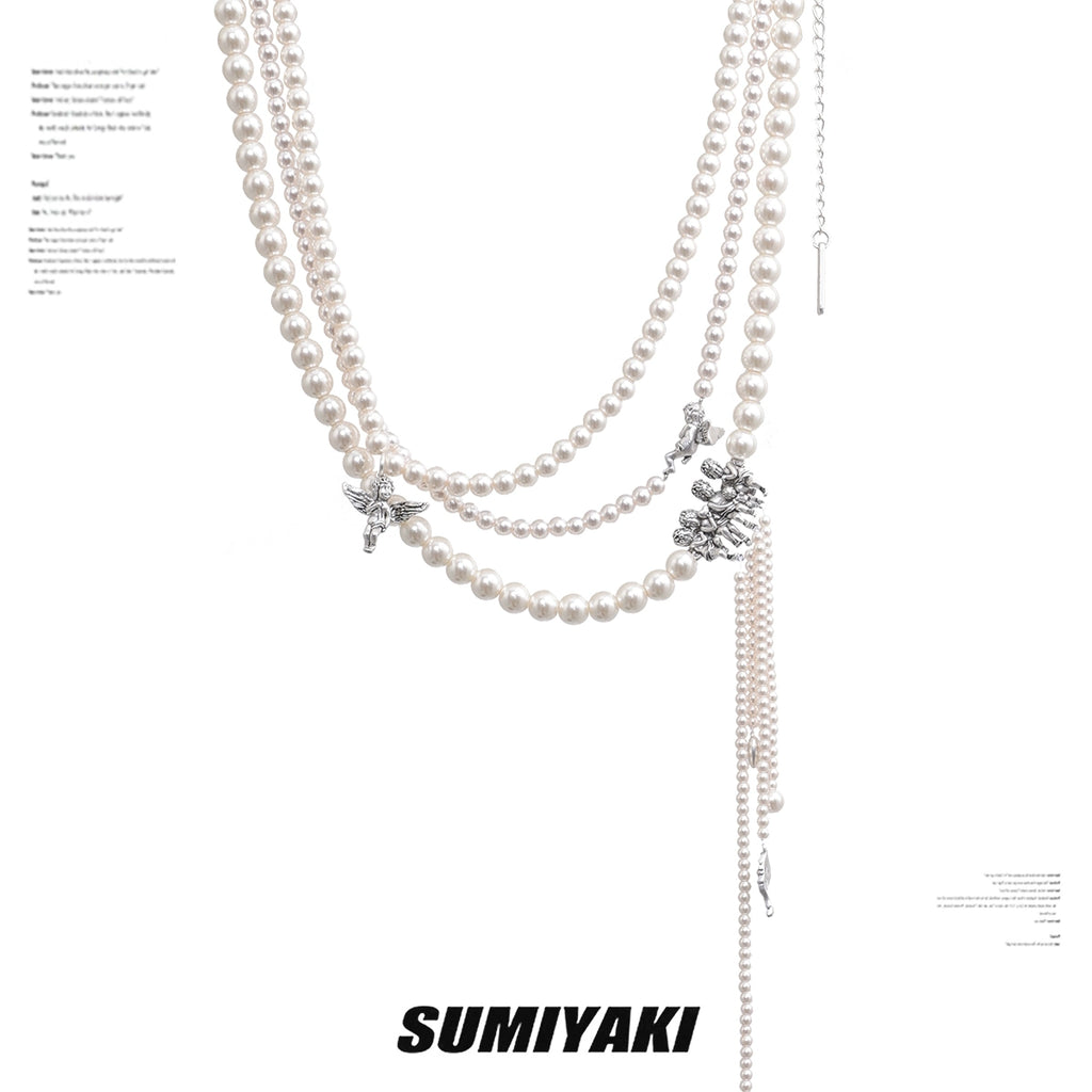 SUMIYAKI Vintage Maillard Pearl Multi-layer Necklace