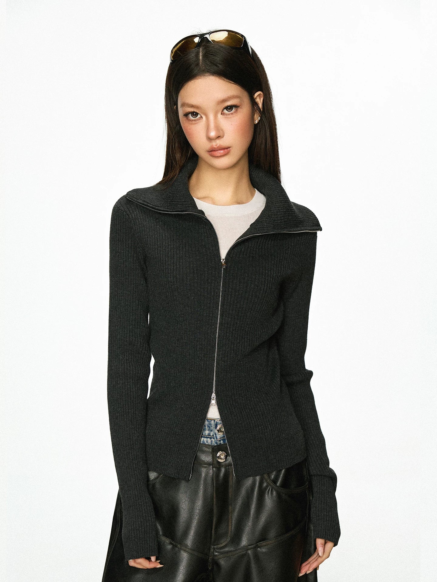 Cherry Melody Vintage Turtleneck Sweater Jacket