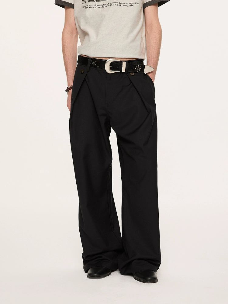 KREATE Flanged Casual Loose A-shaped Trousers