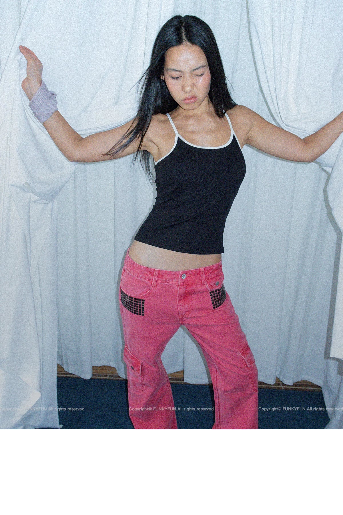 FUNKYFUN High Elastic Threaded Skinny Vest