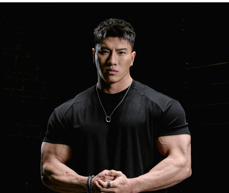 Muscle Dog Texture Elastic Breathable Tee