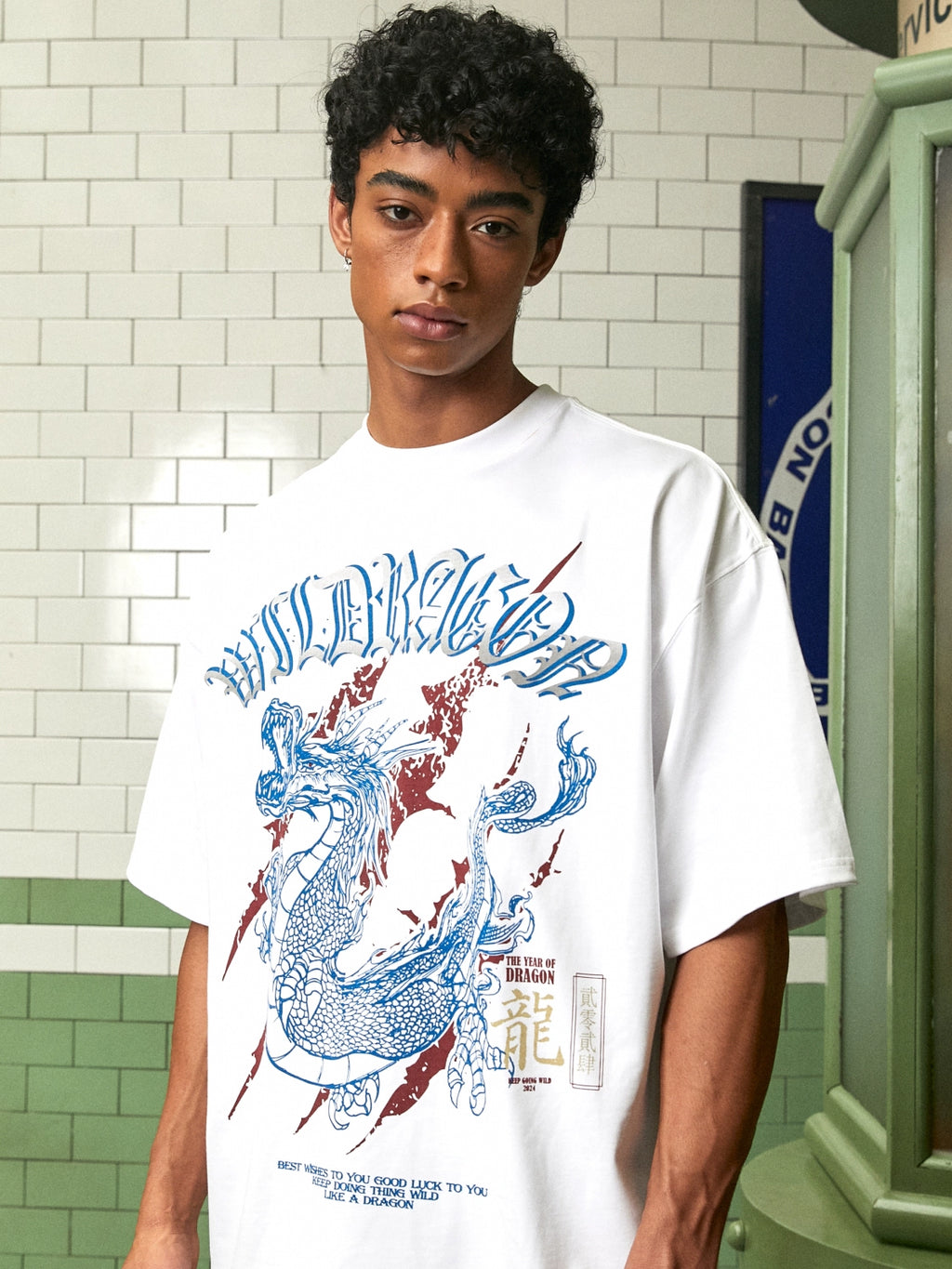 WildX Loose Trendy Brand Small Neckline Tee