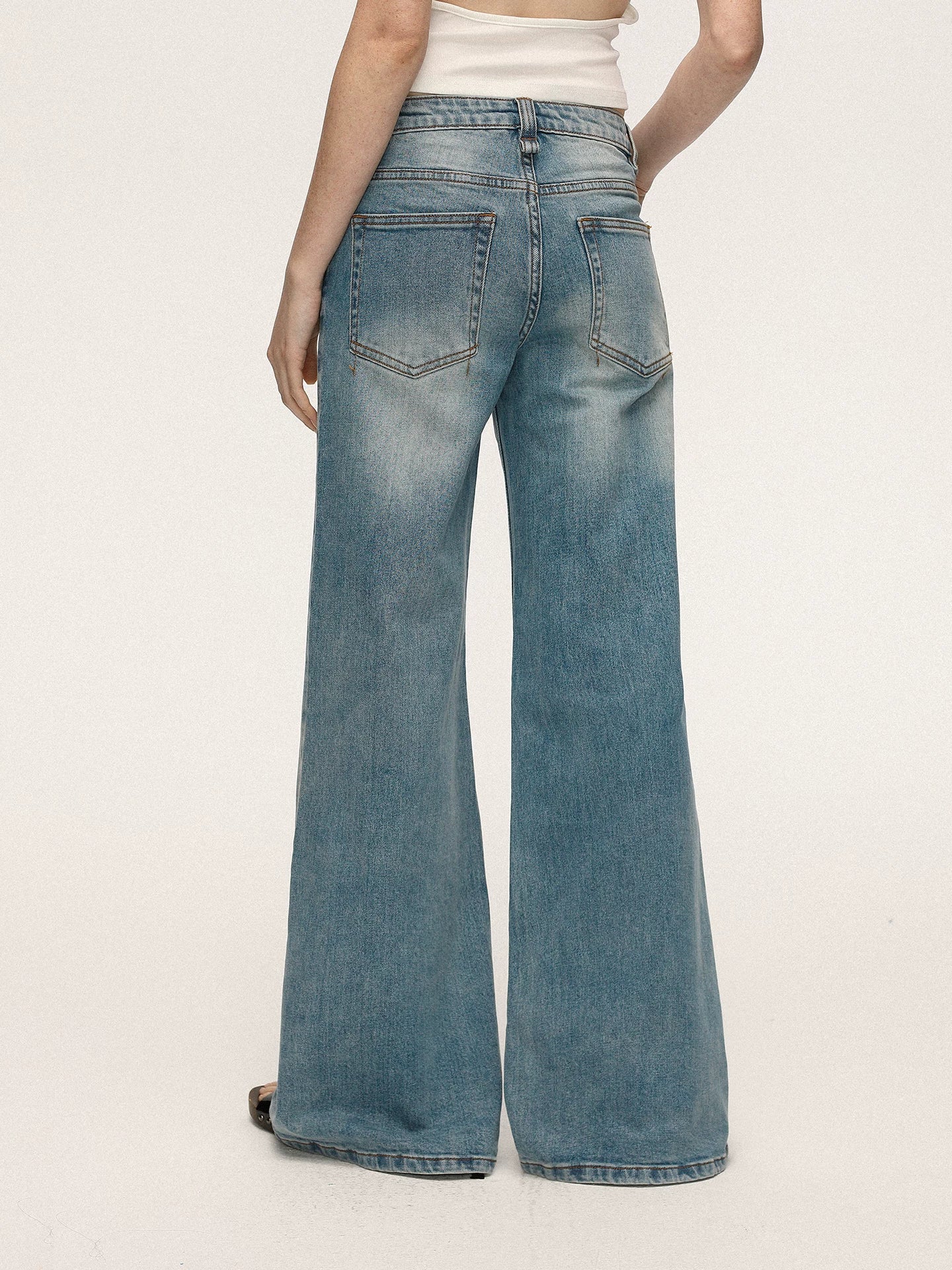 Anna Aneae High Waist Slim Loose Straight Mopping Jeans