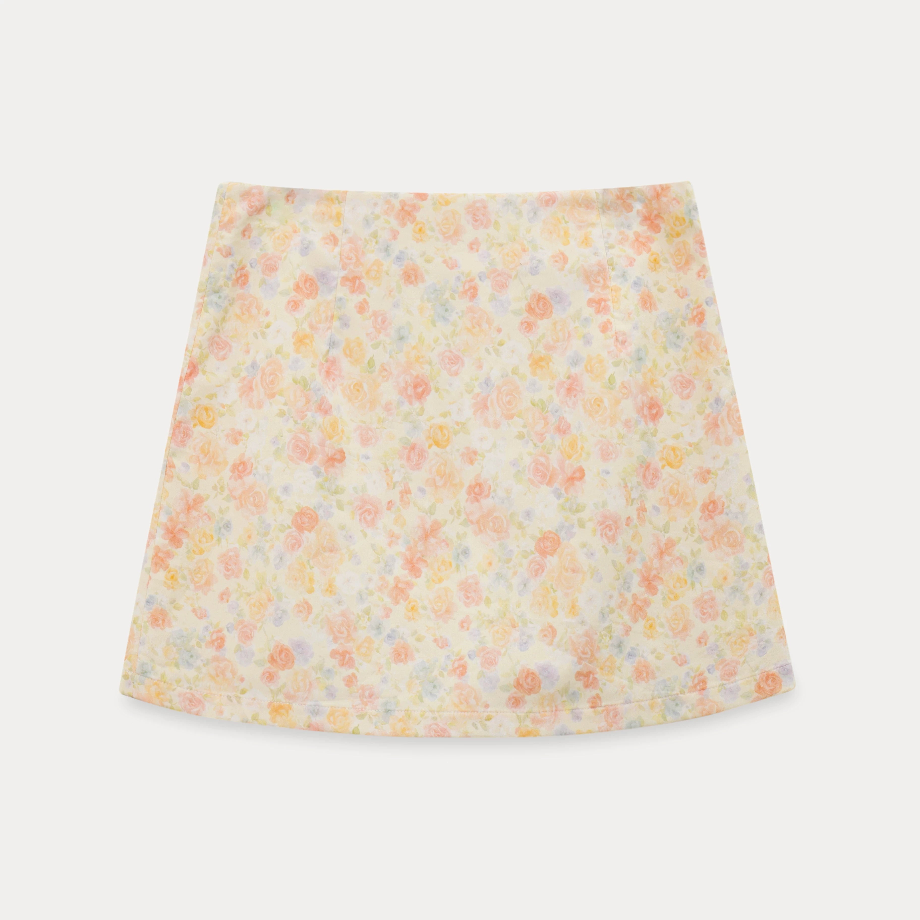 EGGKA Temperament High Waist A Word Floral Skirt