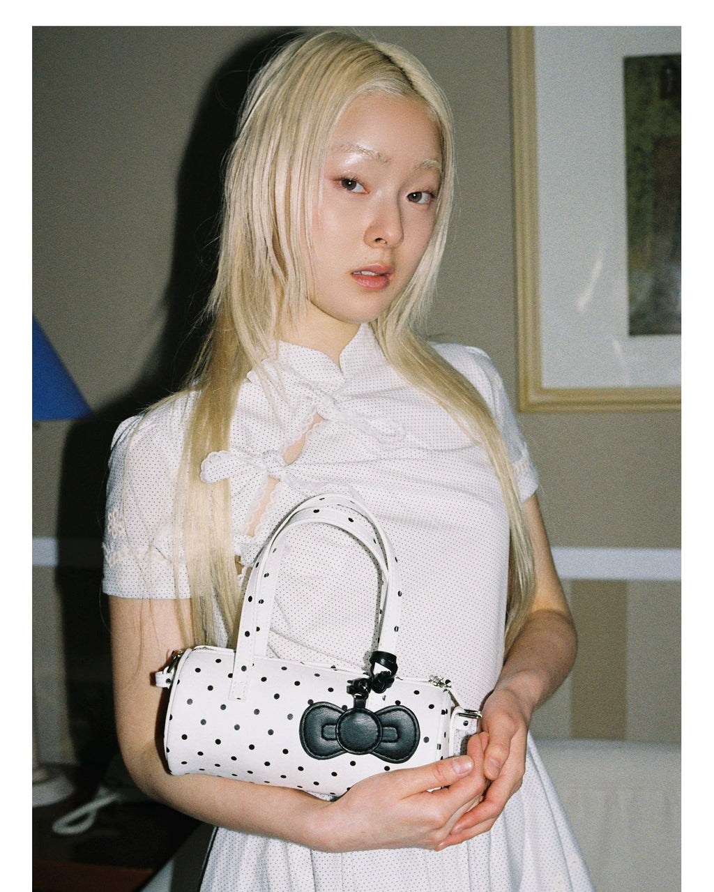 SunsetPark Bow Polka Dot Floral Tote Bag