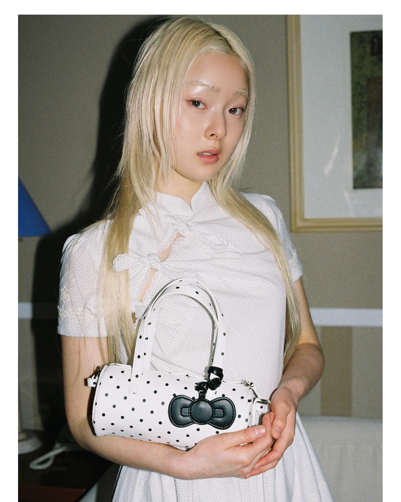 SunsetPark Bow Polka Dot Floral Tote Bag