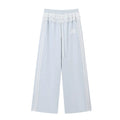 Ablueberry Splicing Lace Loose Straight Pants