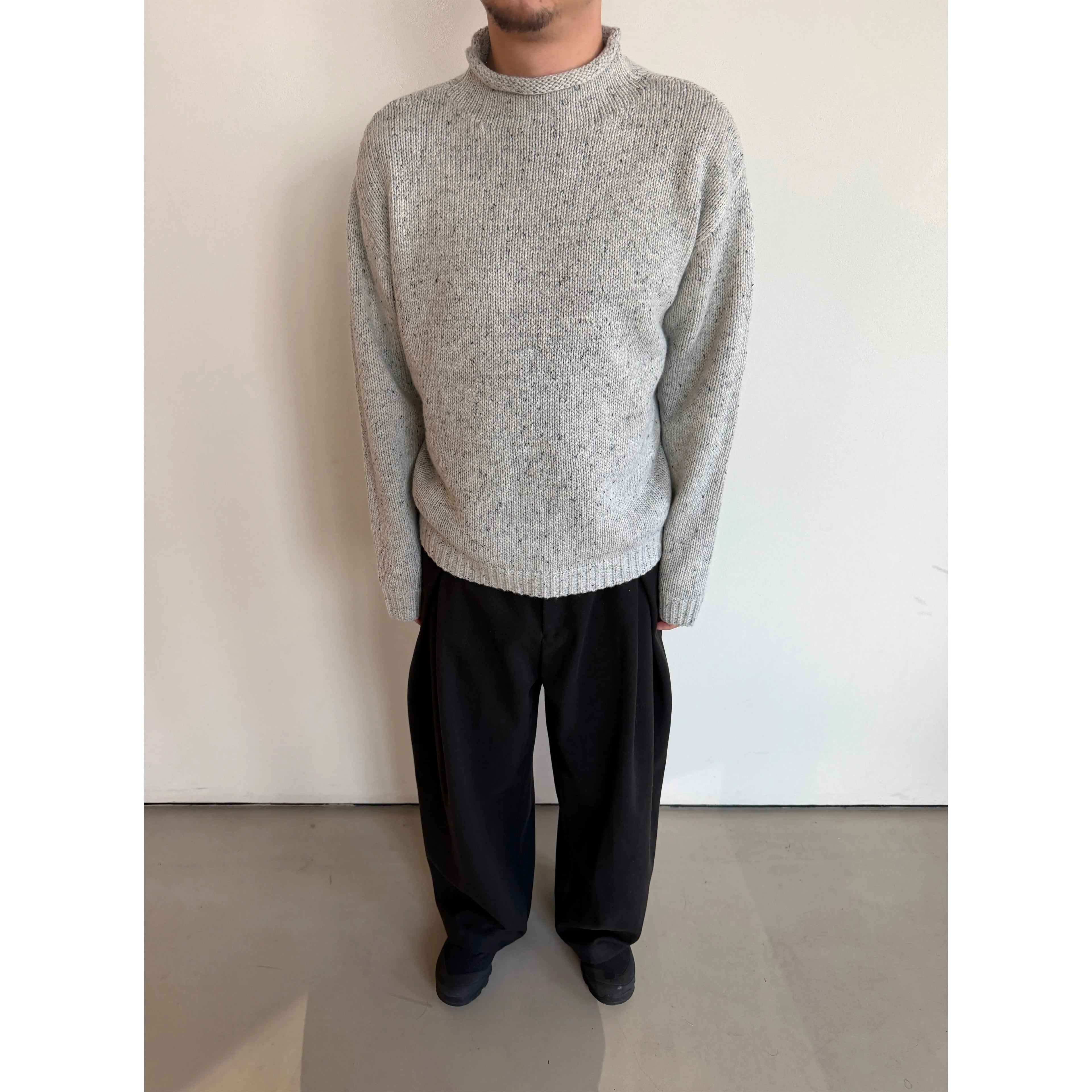 Anniehall Vintage Knitted Sweater with Curled Collar