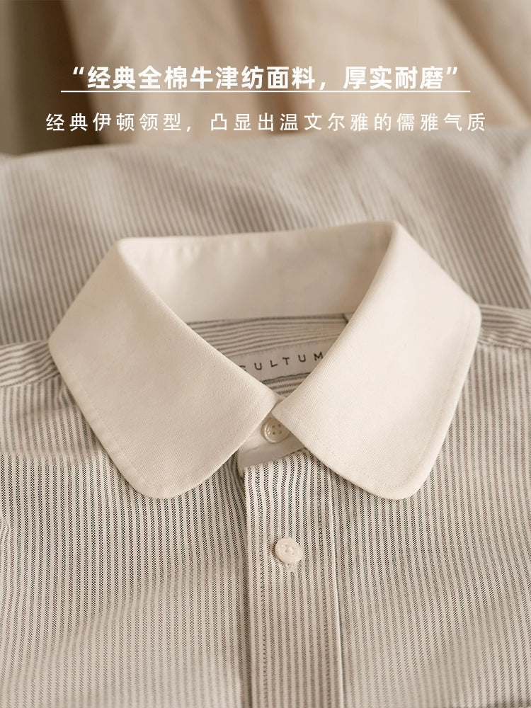 CULTA Eaton Collar Striped Long-sleeved Shirt