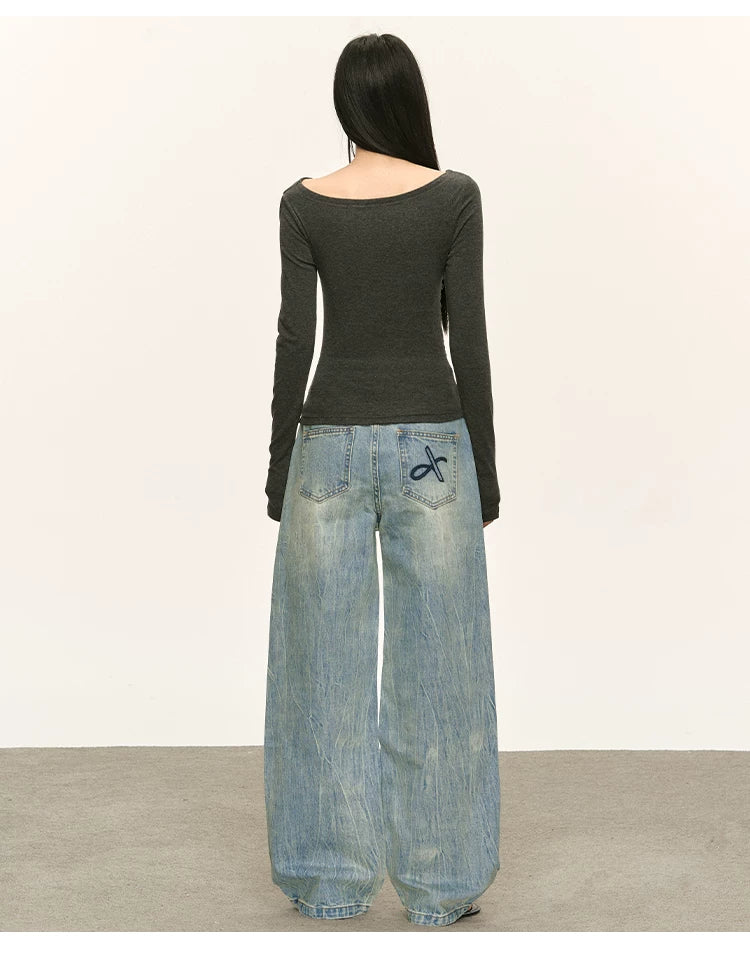 Anna Aneae Design Slanted Placket Multi-button Jeans