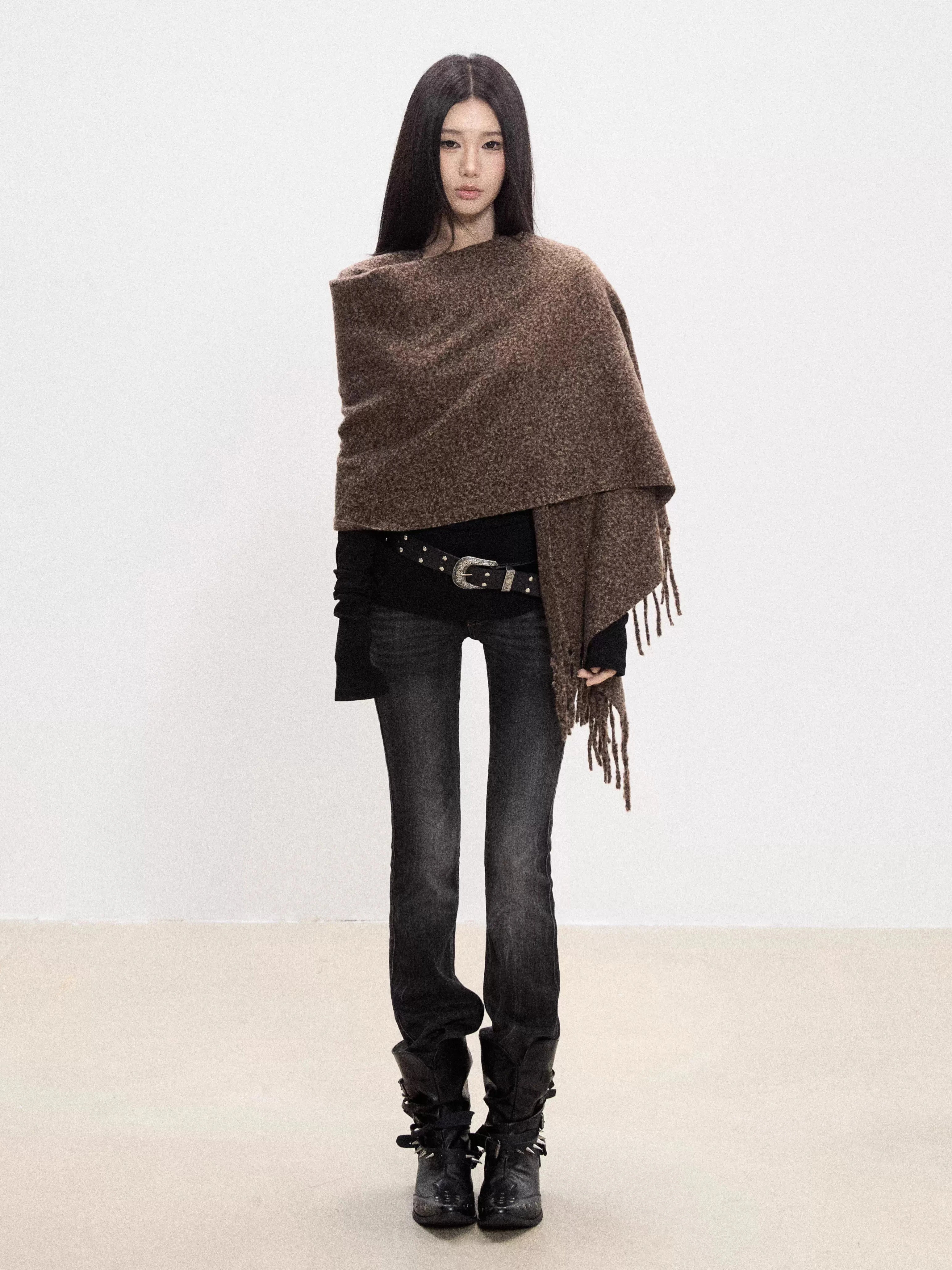 WITHMIN Warm and Versatile High-end Tassel Shawl