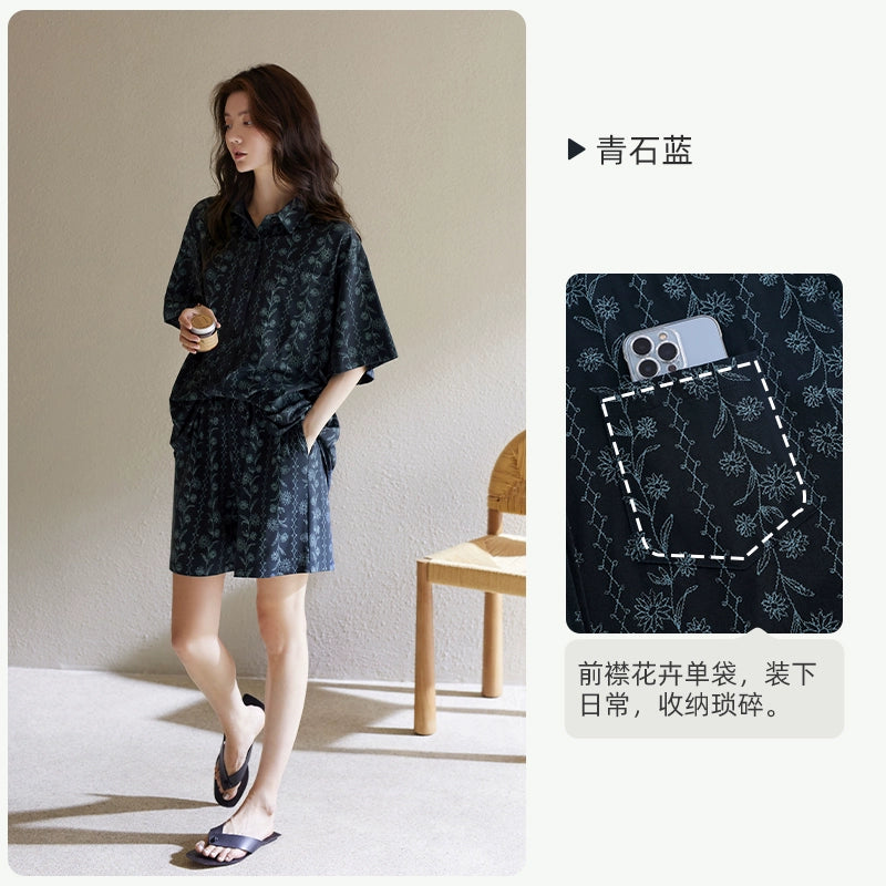 Yuenei Old Money Style Casual Home Pajamas