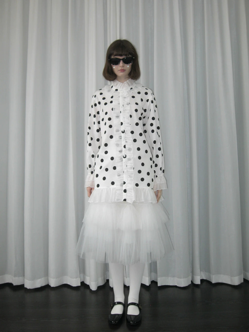 Loosesmell Versatile Polka Dot Lace Shirt