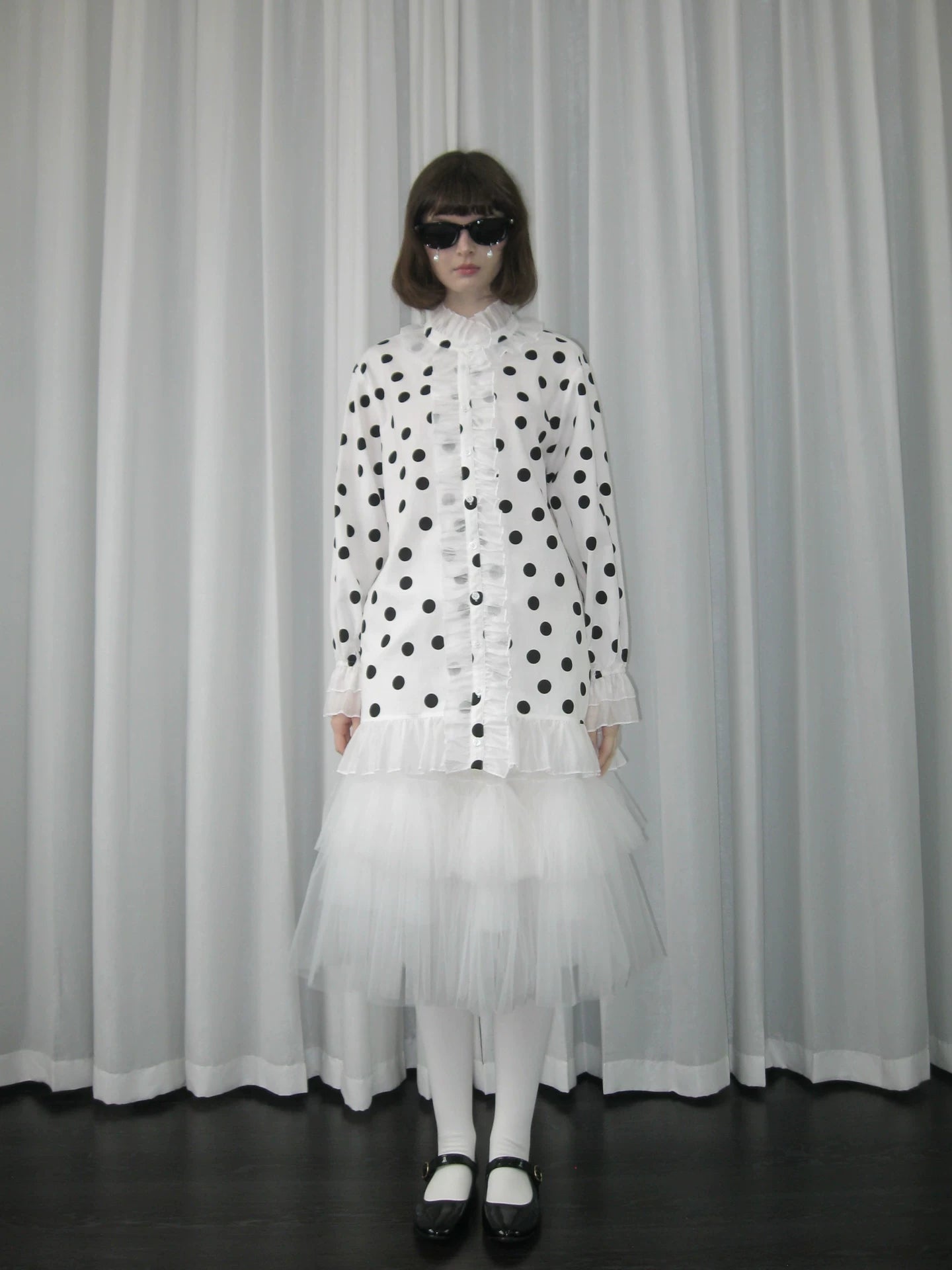 Loosesmell Versatile Polka Dot Lace Shirt