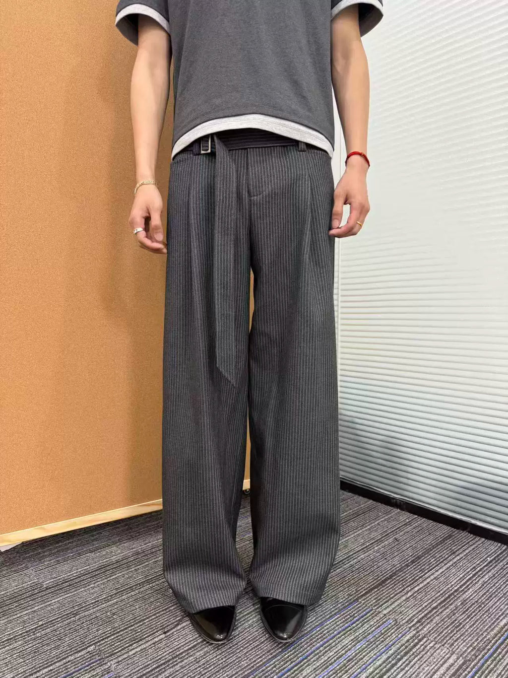 MANUSCRIPT Striped Streamer Casual Trousers