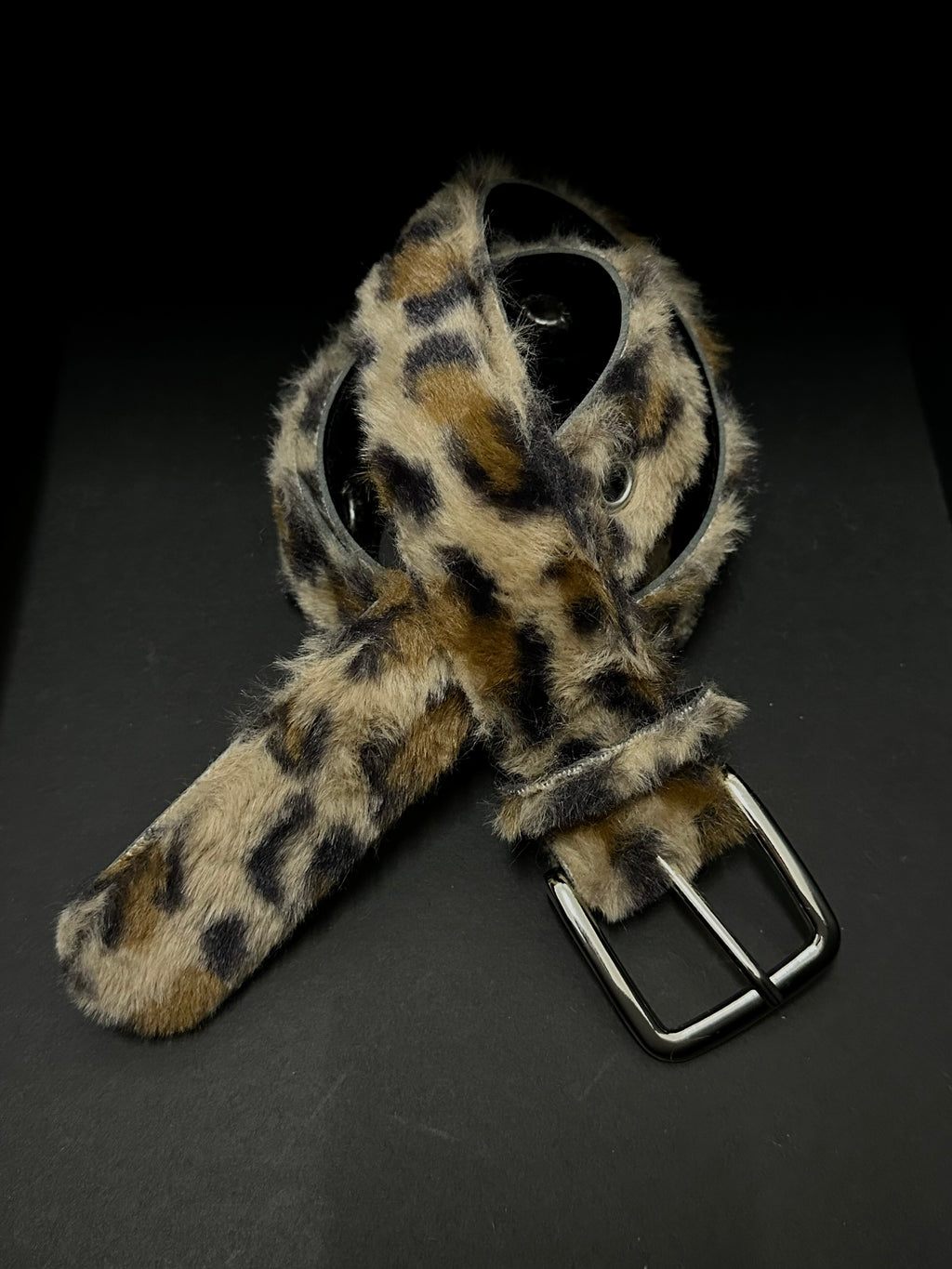 DPOL Brown Leopard Print Plush Belt