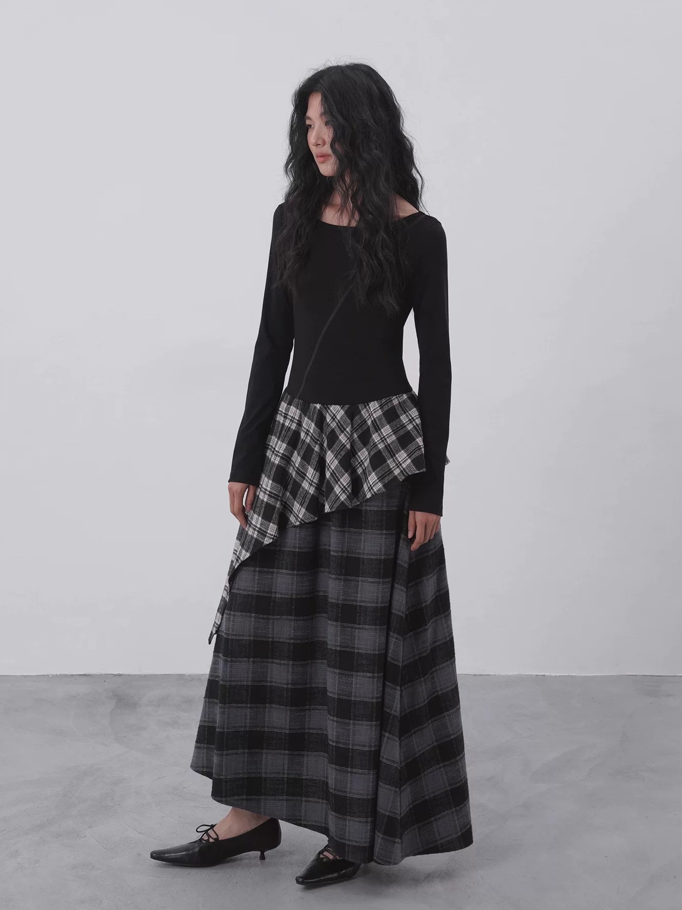 EIGHTHMONTH Checked Irregular Dress