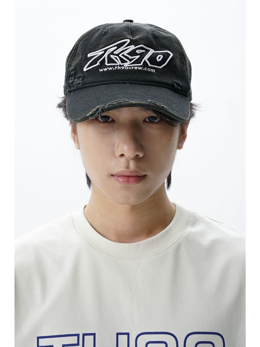 TH90 Retro Washed Three-dimensional Embroidered Cap
