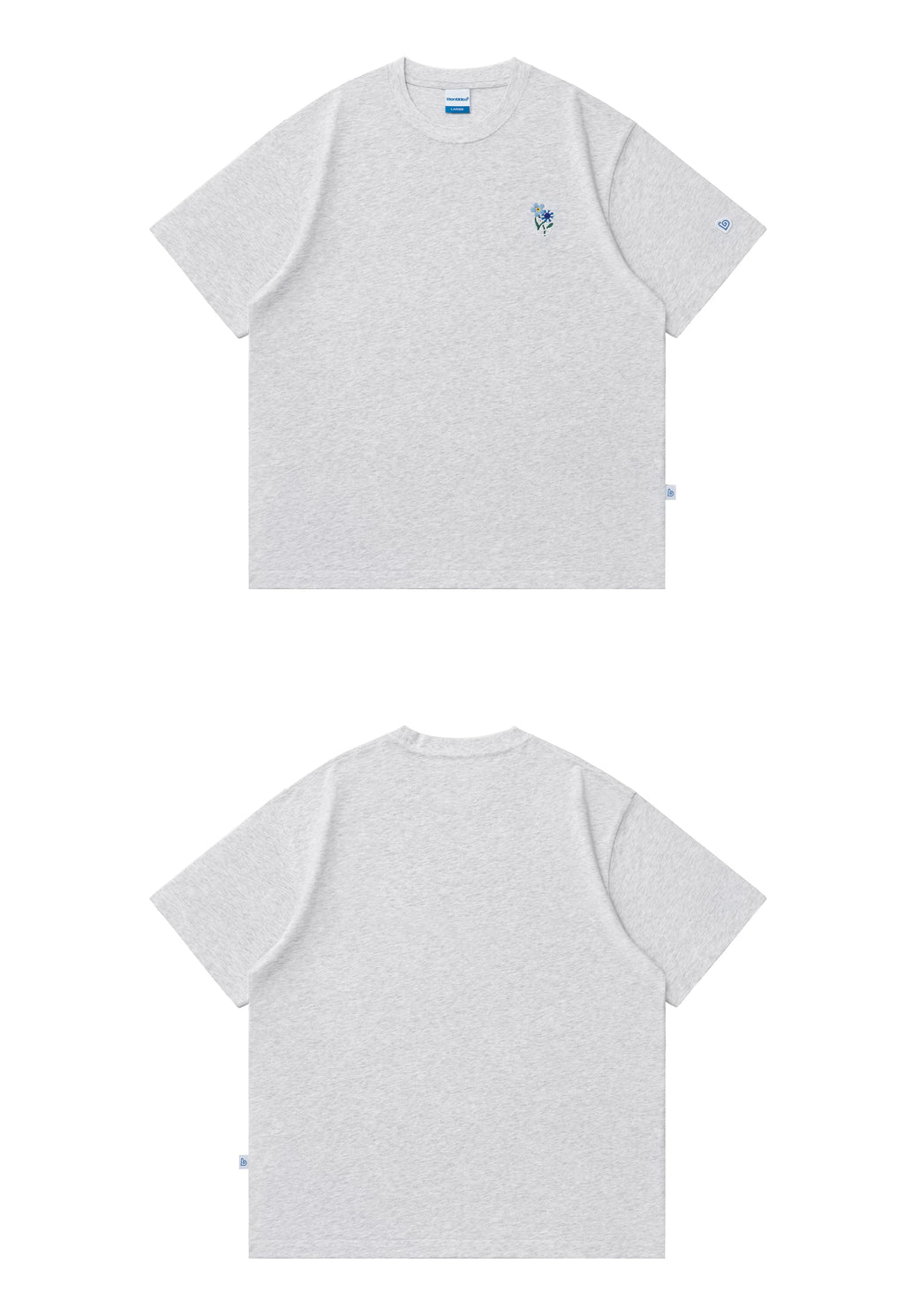 BENT IDEA Bouquet Embroidery Thickened Casual Versatile Tee