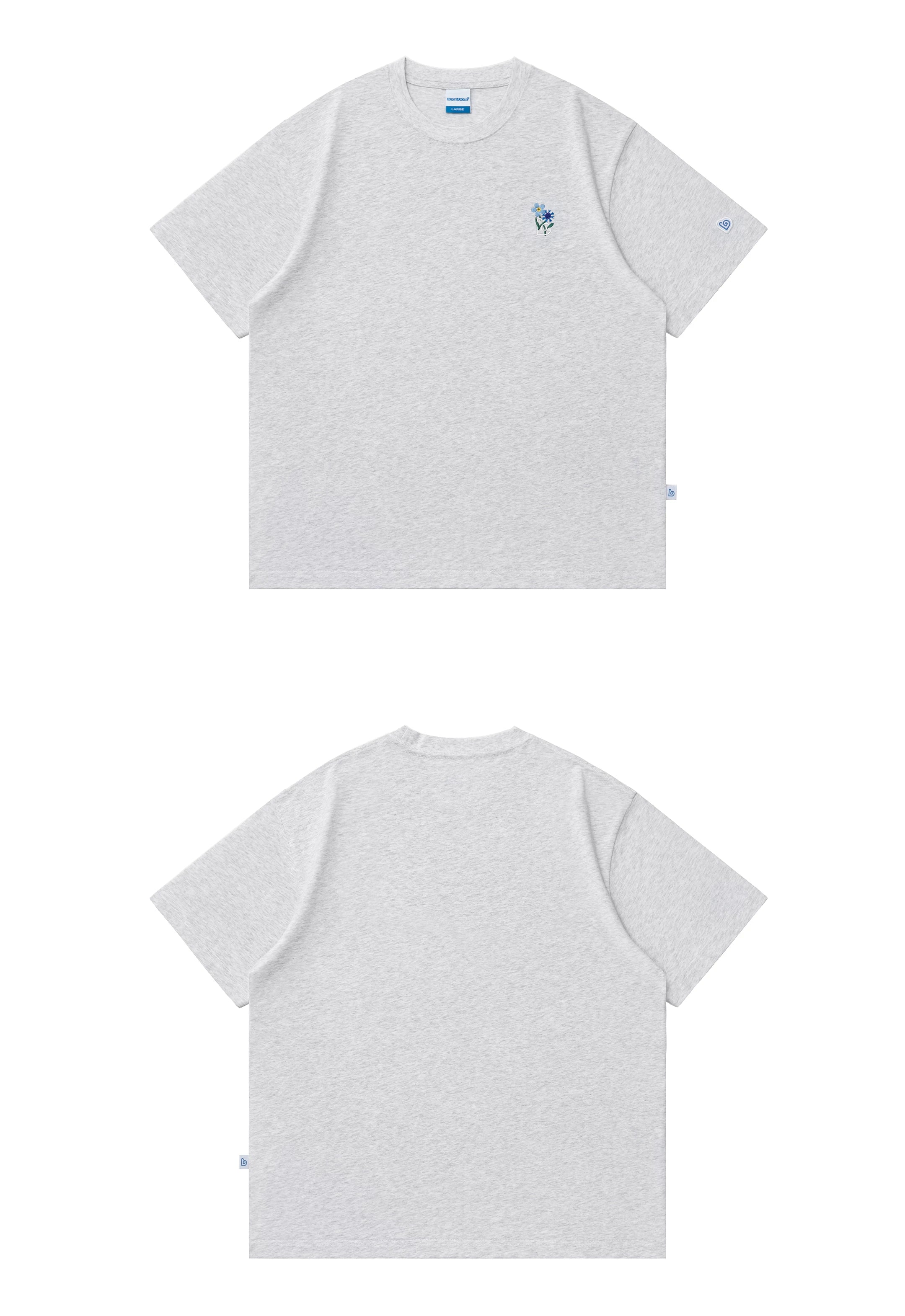 BENT IDEA Bouquet Embroidery Thickened Casual Versatile Tee