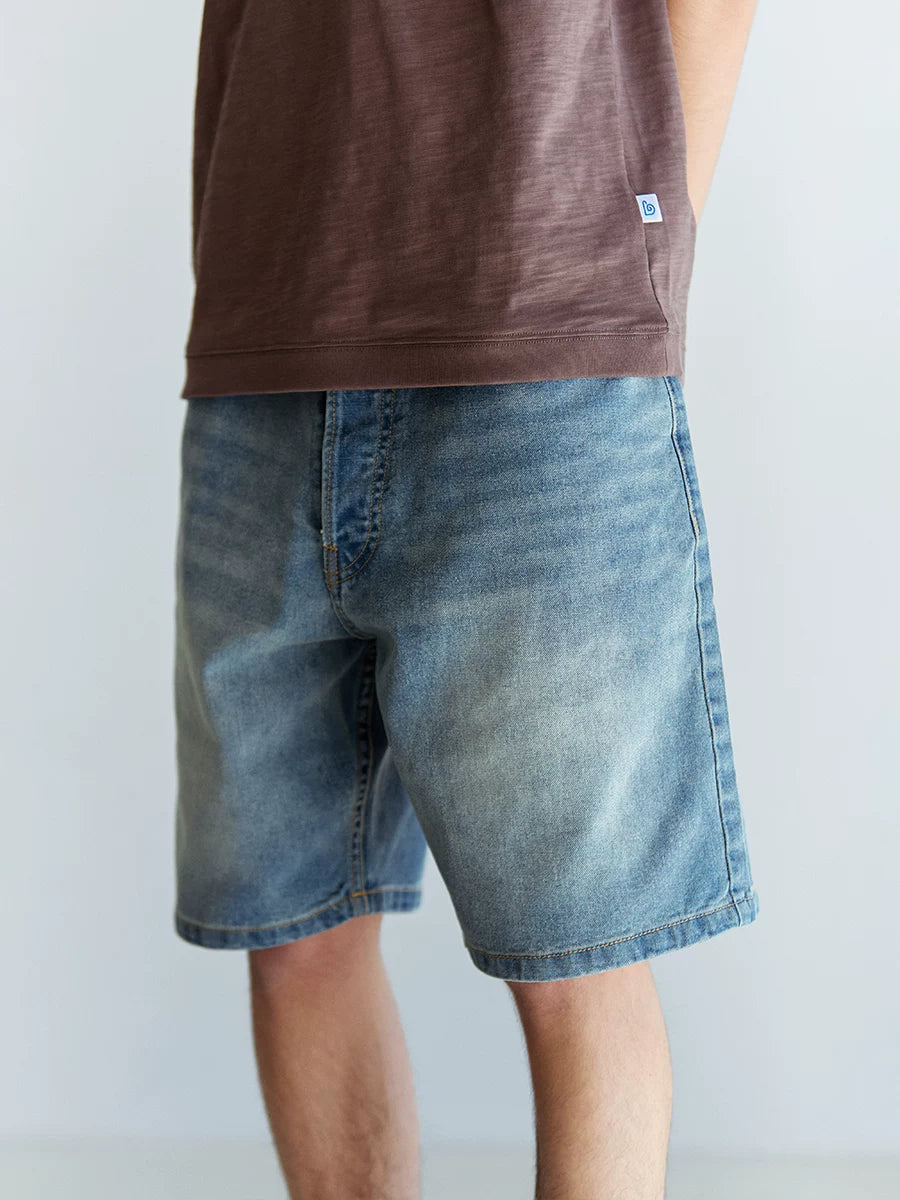 BENT IDEA Retro Cat Whiskers Frayed Denim Shorts