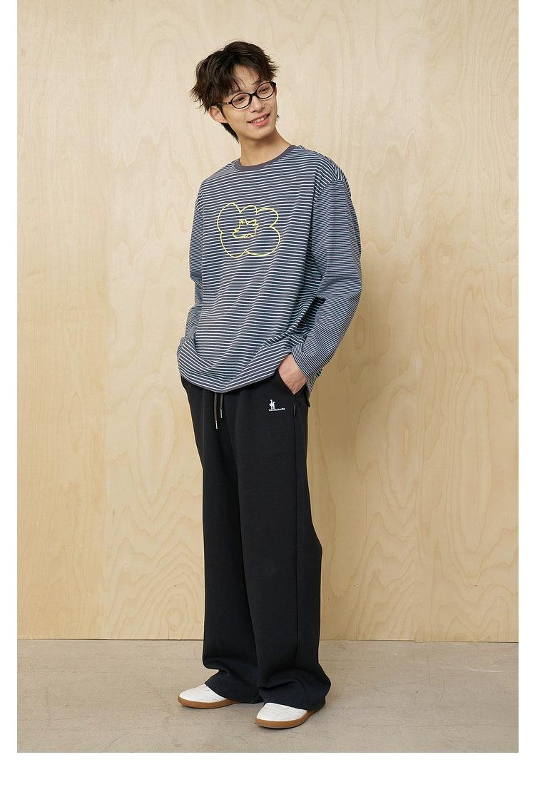 MoodLikeMe Irregular Striped Splicing Long Sleeve