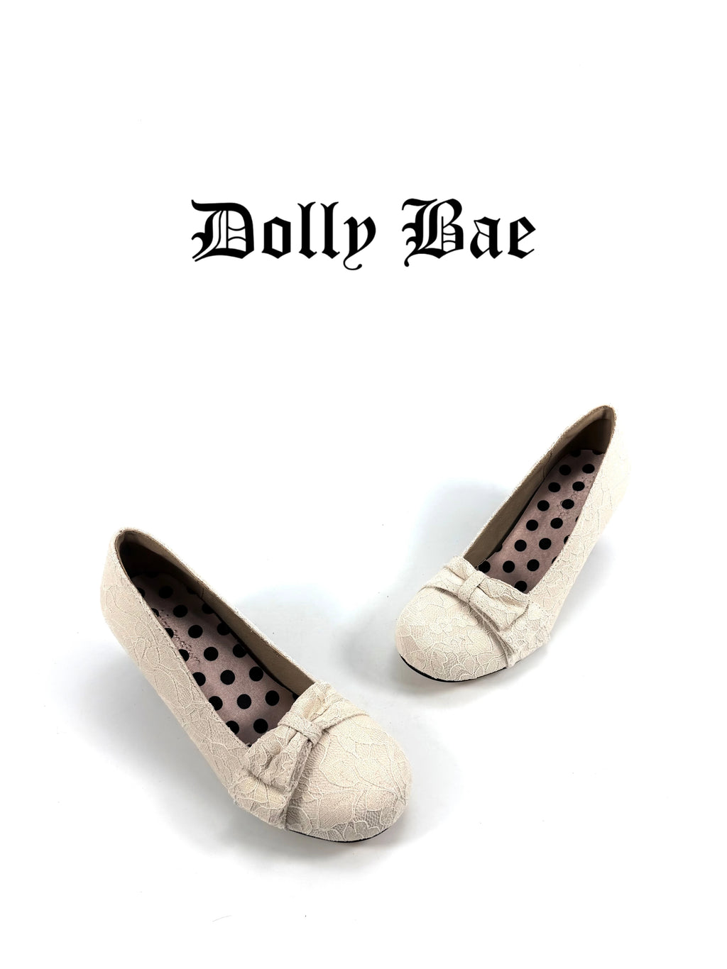 Dollybae Jacquard Bow Lace Shoes