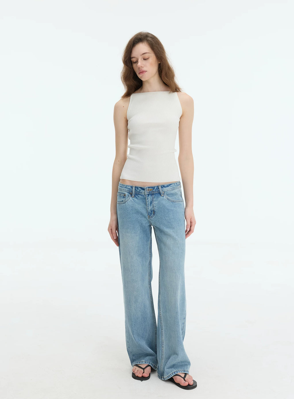Veryrareme One-Neck Knitted Sling Vest