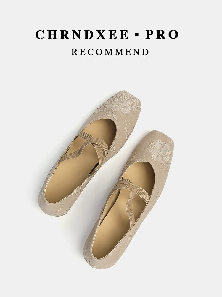 CHRNDXEE Vintage Cross Ballet Shoes