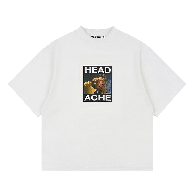 HEADACHE Pattern Print Oversize Casual Tee