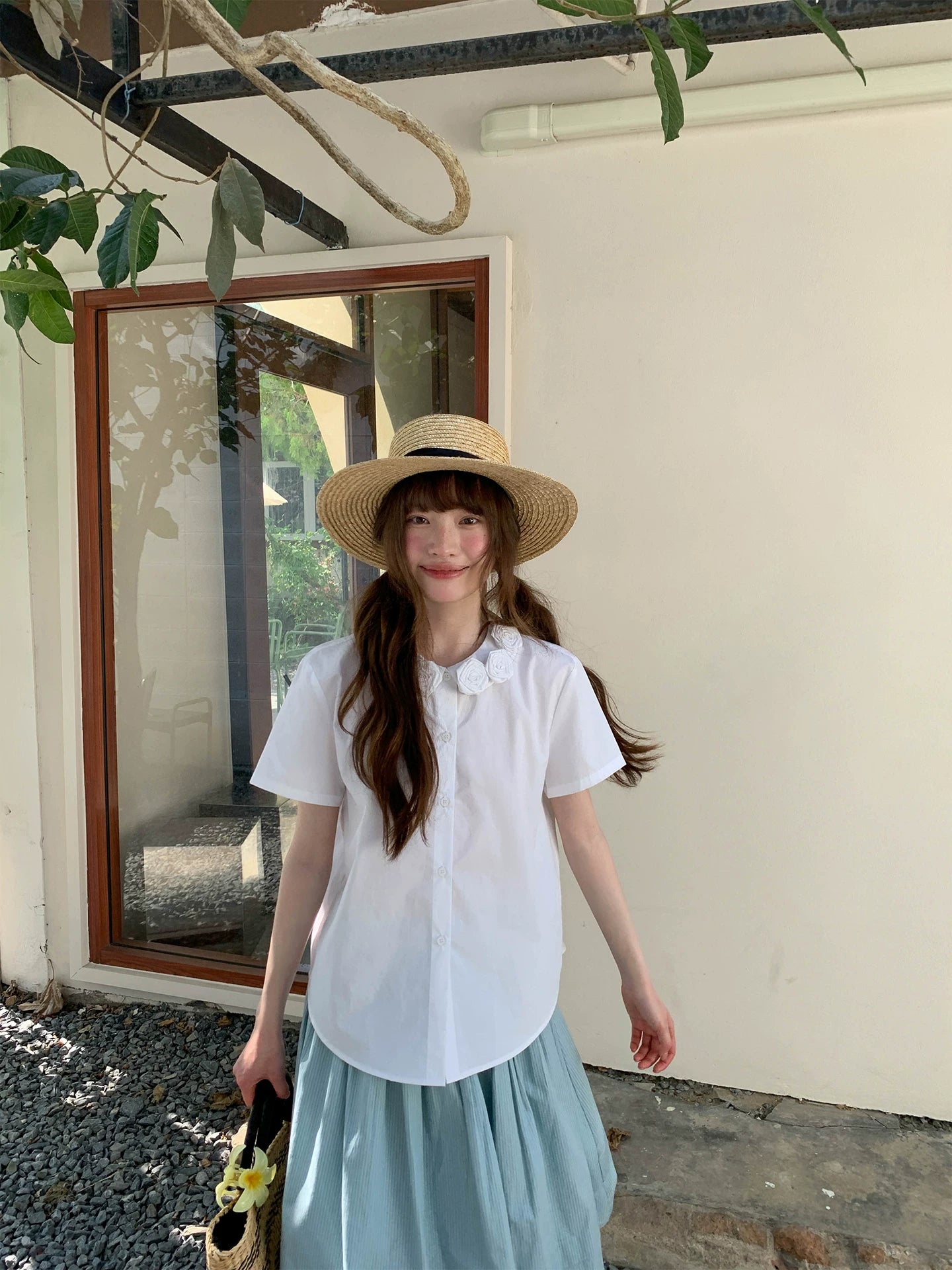 KANO Lapel Loose Short-sleeved Shirt