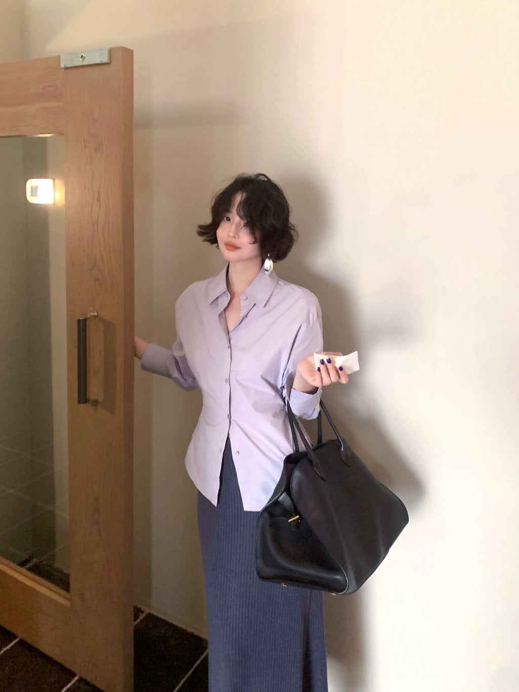 KELIFAN Hong Kong Style Retro Waist Shirt