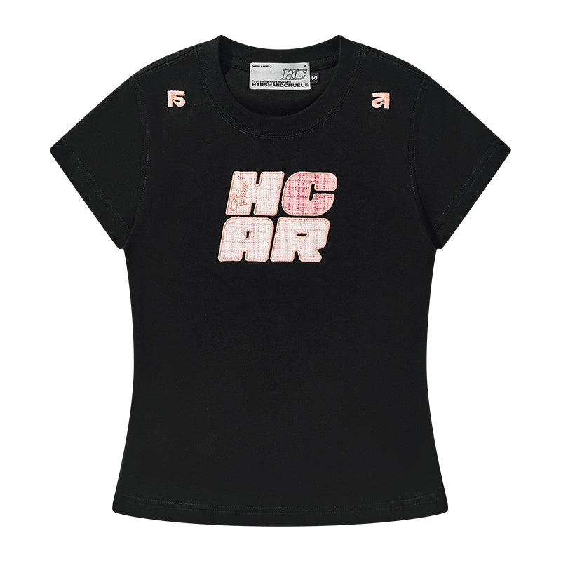 HACR small fragrant wind sticker elastic slim tee
