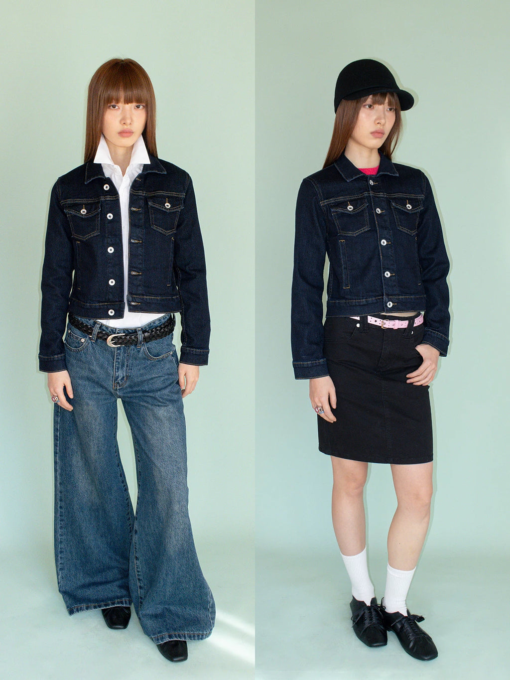 FUNKYFUN Denim Short Lapel Jacket