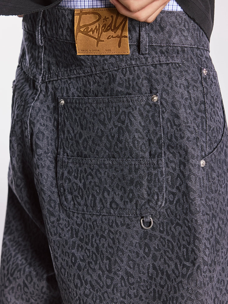 Remedy Loose Straight Leopard Tooling Shorts