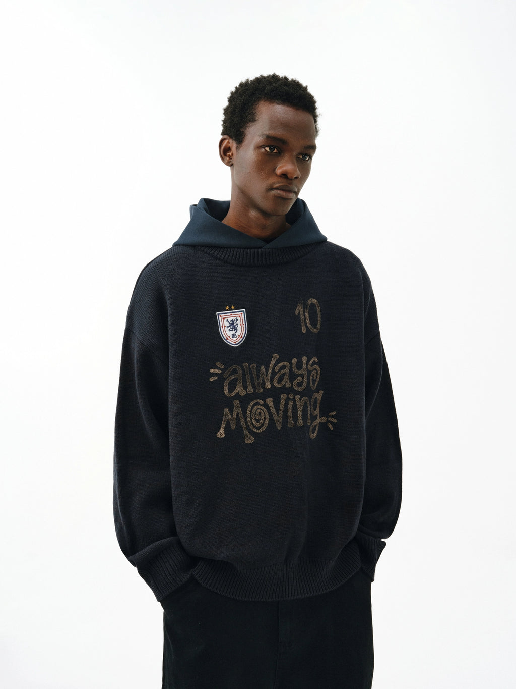 FPA Hood Splicing Pullover Sweater