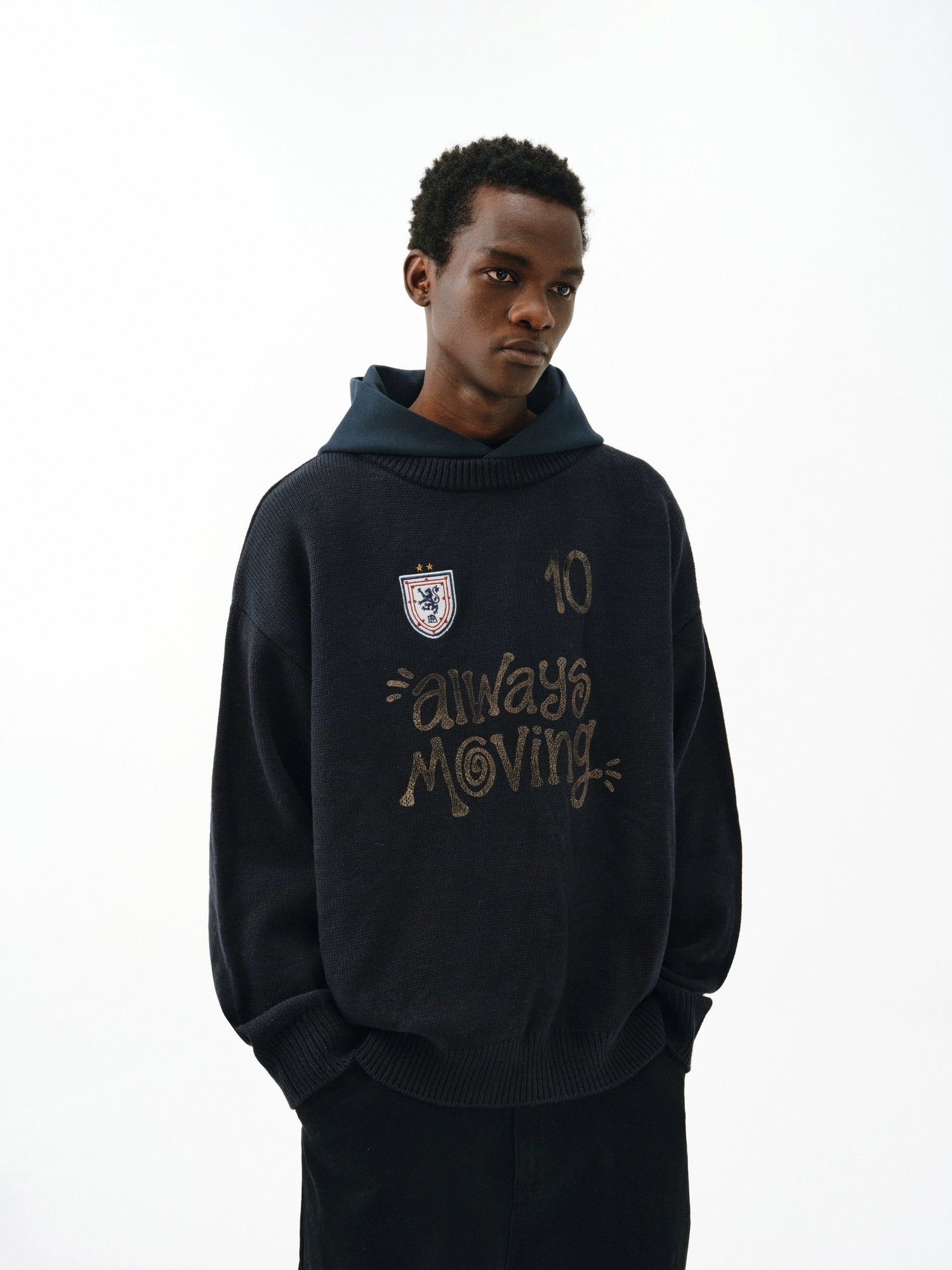 FPA Hood Splicing Pullover Sweater