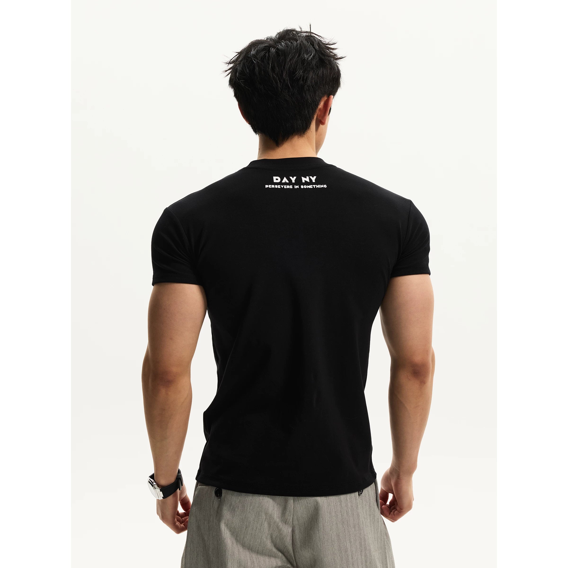 DAY NY Simple Casual High Elastic Front Shoulder Tee