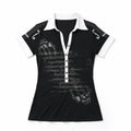 PAIKI Violin Sparkling Diamond Hot Diamond Casual Polo Tee