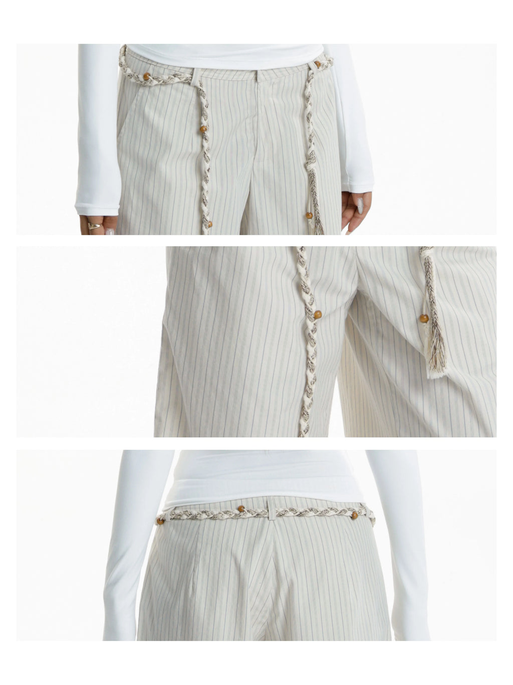 Audwyn Striped Casual Loose Straight Wide Leg Pants