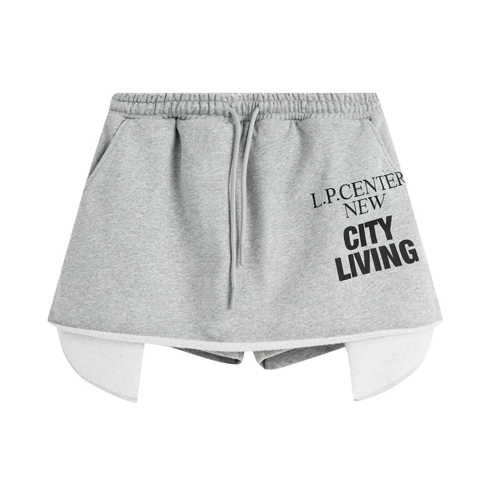Loopsoon Letter Badge Print Design Series Sweater/sweatpants/culottes