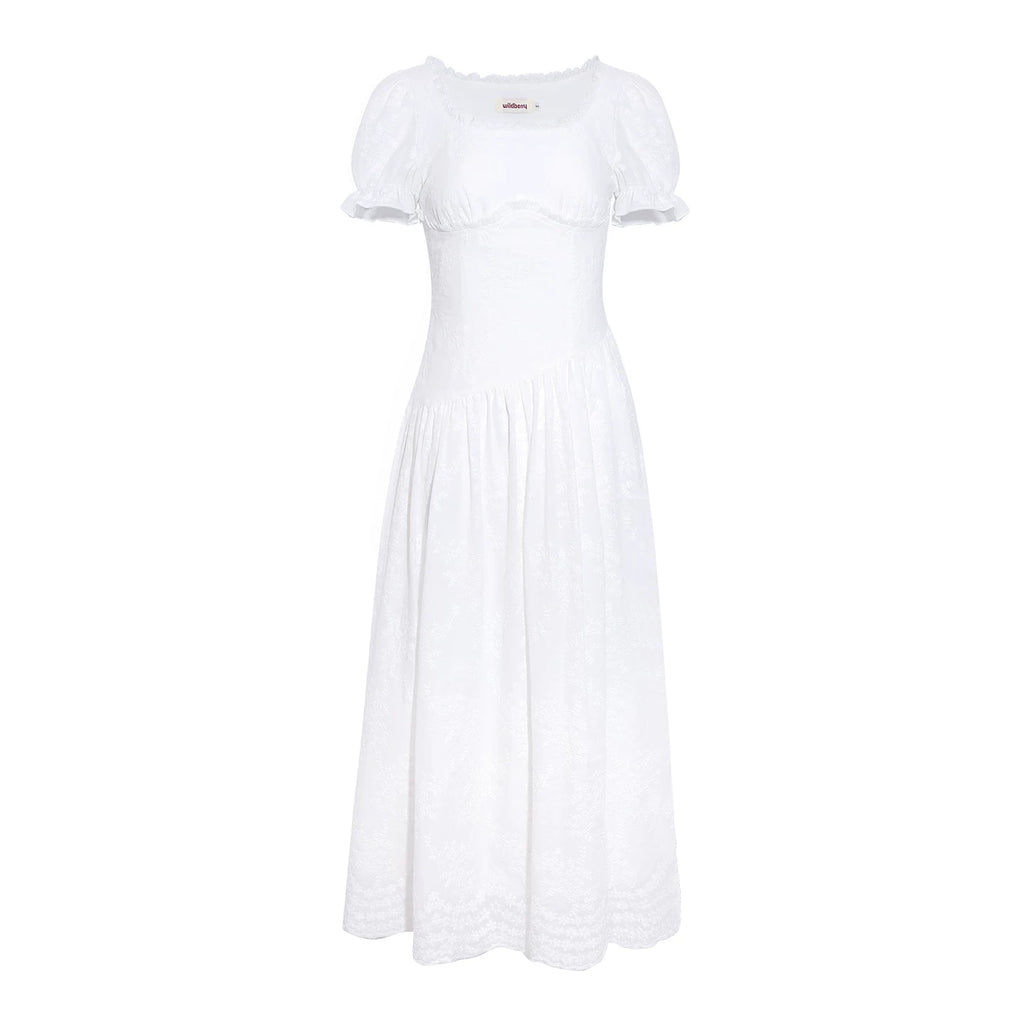 Wildberry Square Collar Waist Temperament Dress