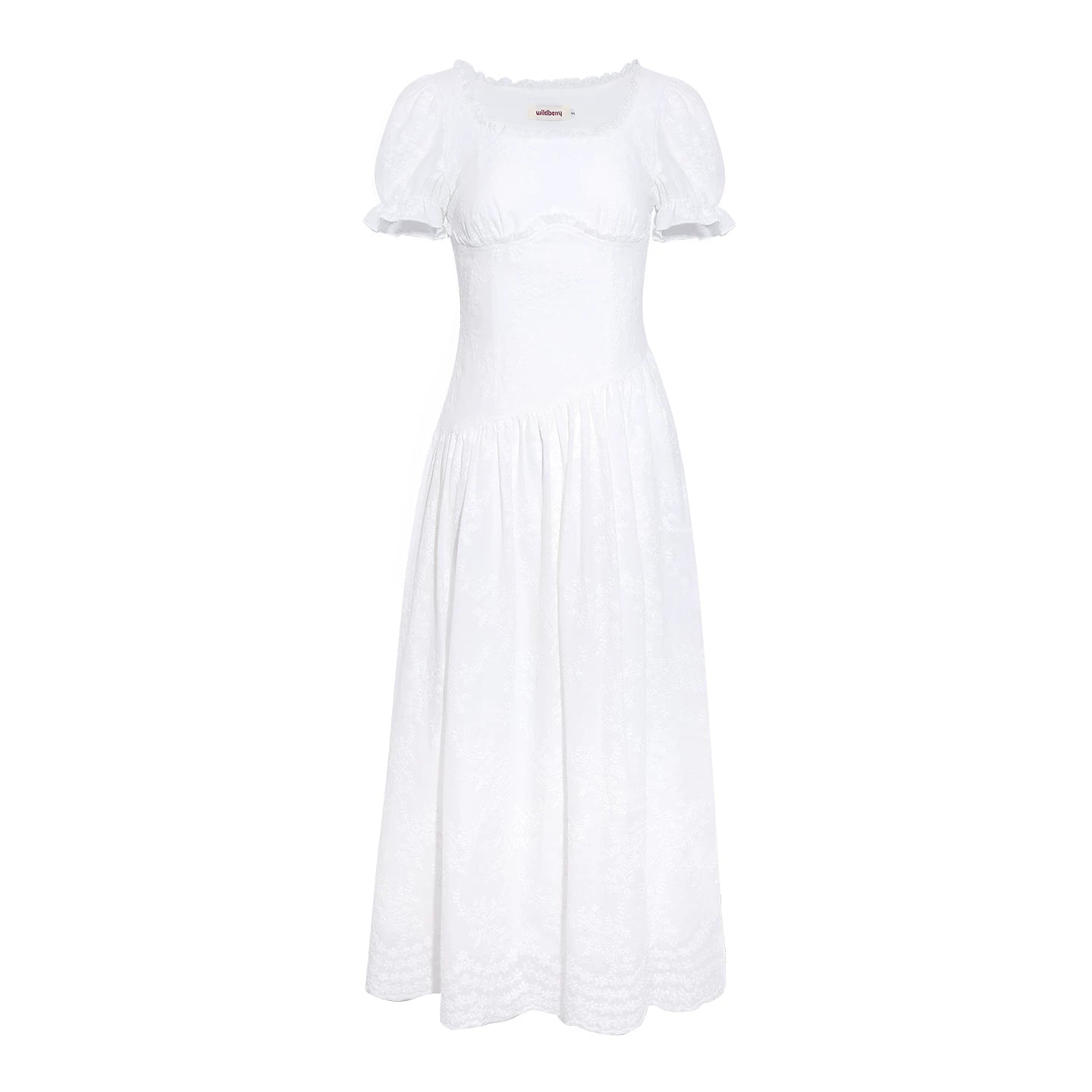 Wildberry Square Collar Waist Temperament Dress