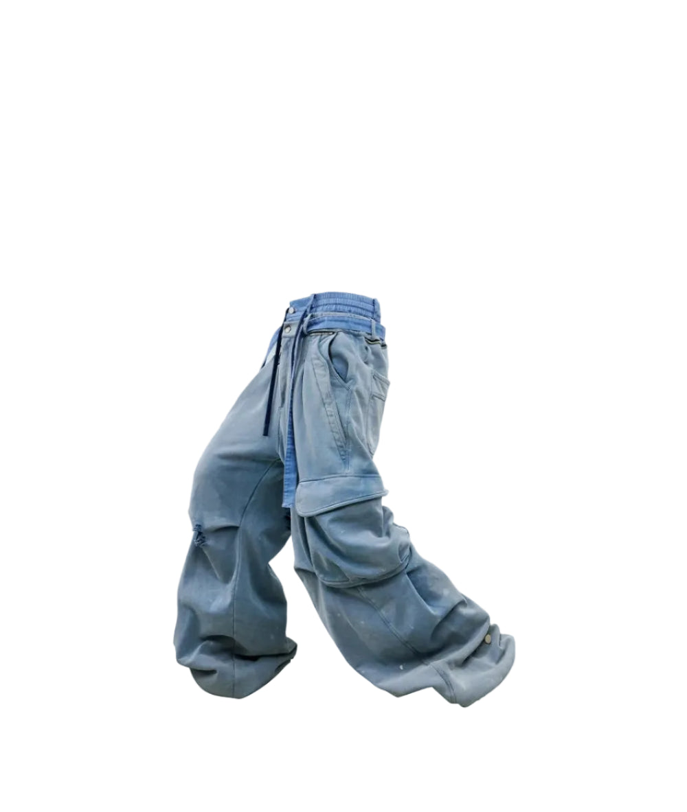RELABEL Double-waist Ink-splashing Casual Sweatpants