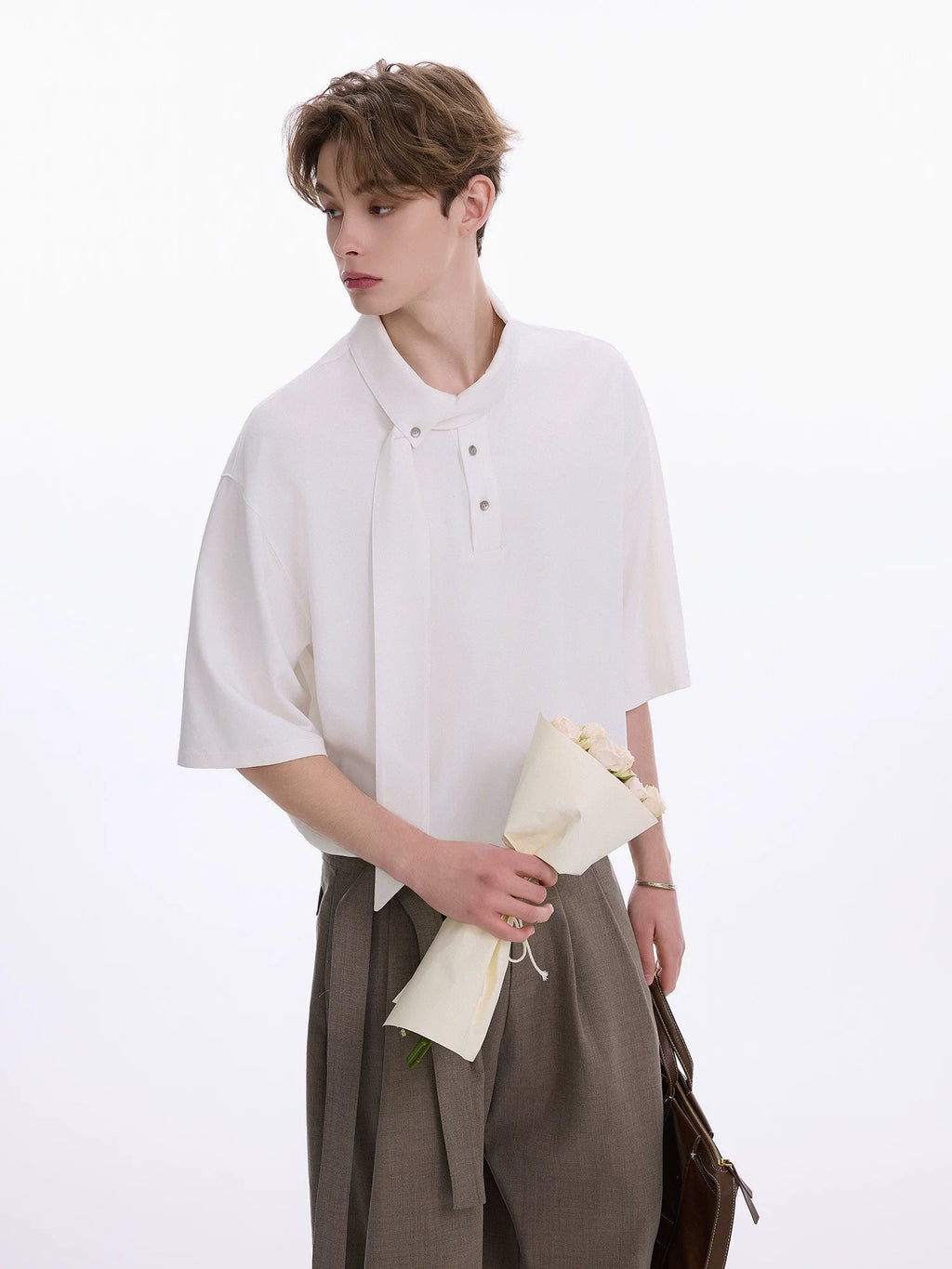 CHOR Casual Neckline Streamer Versatile Lapel Shirt