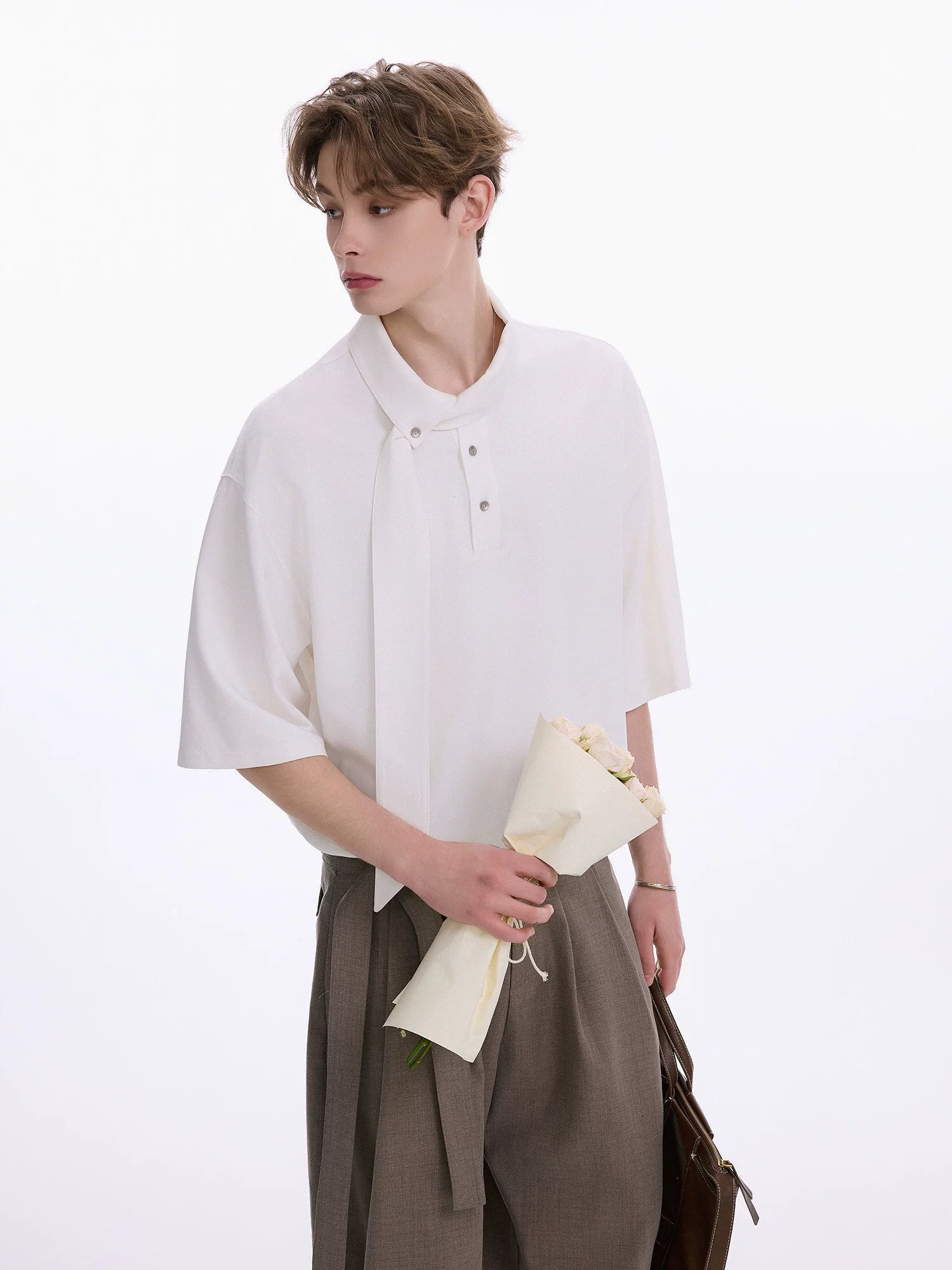 CHOR Casual Neckline Streamer Versatile Lapel Shirt